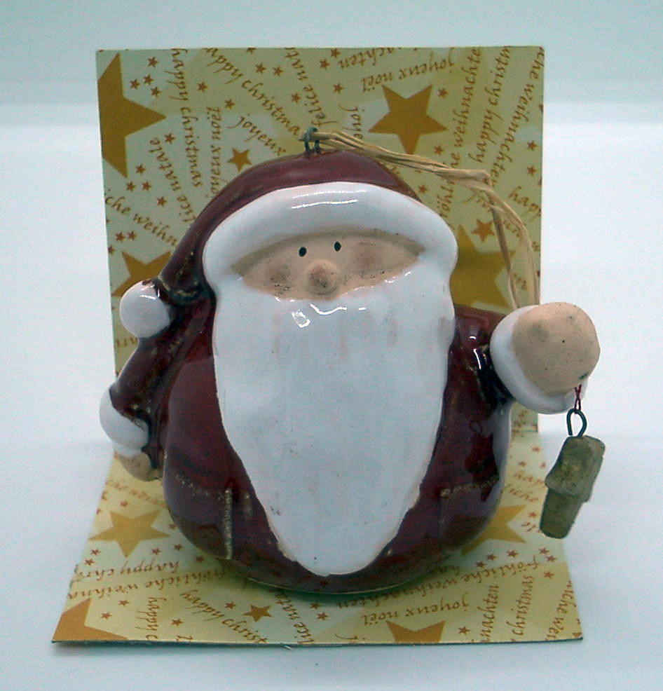 Tomte i keramik att hänga stjärna
