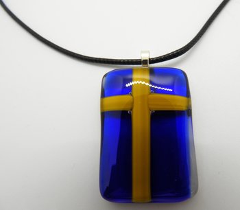 Halssmycke glasfusing flagga Sweden1