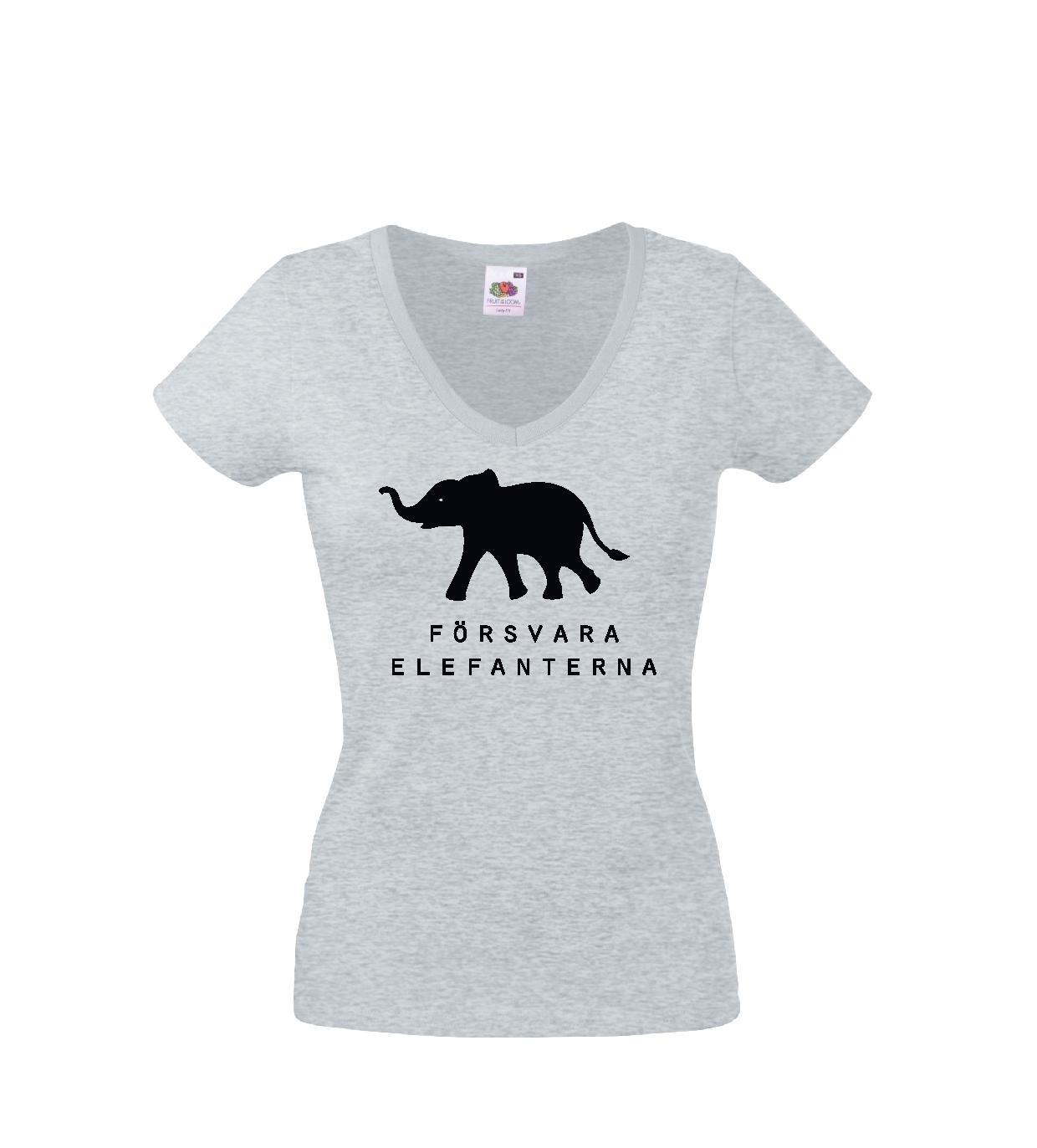 T-shirt Dam, T-shirt i dammodell. V-ringad och figurskuren.