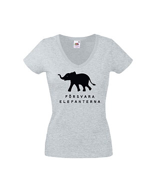 T-shirt Dam, T-shirt i dammodell. V-ringad och figurskuren.