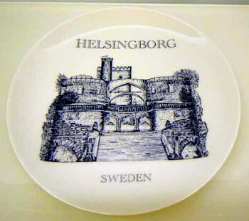 Helsingborg Tallrik i porslin, Tecknad