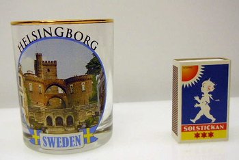 Helsingborgs Whisky glas, guldkant
