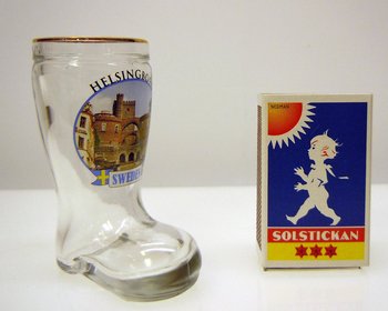 Helsingborgs Stövel glas, guldkant