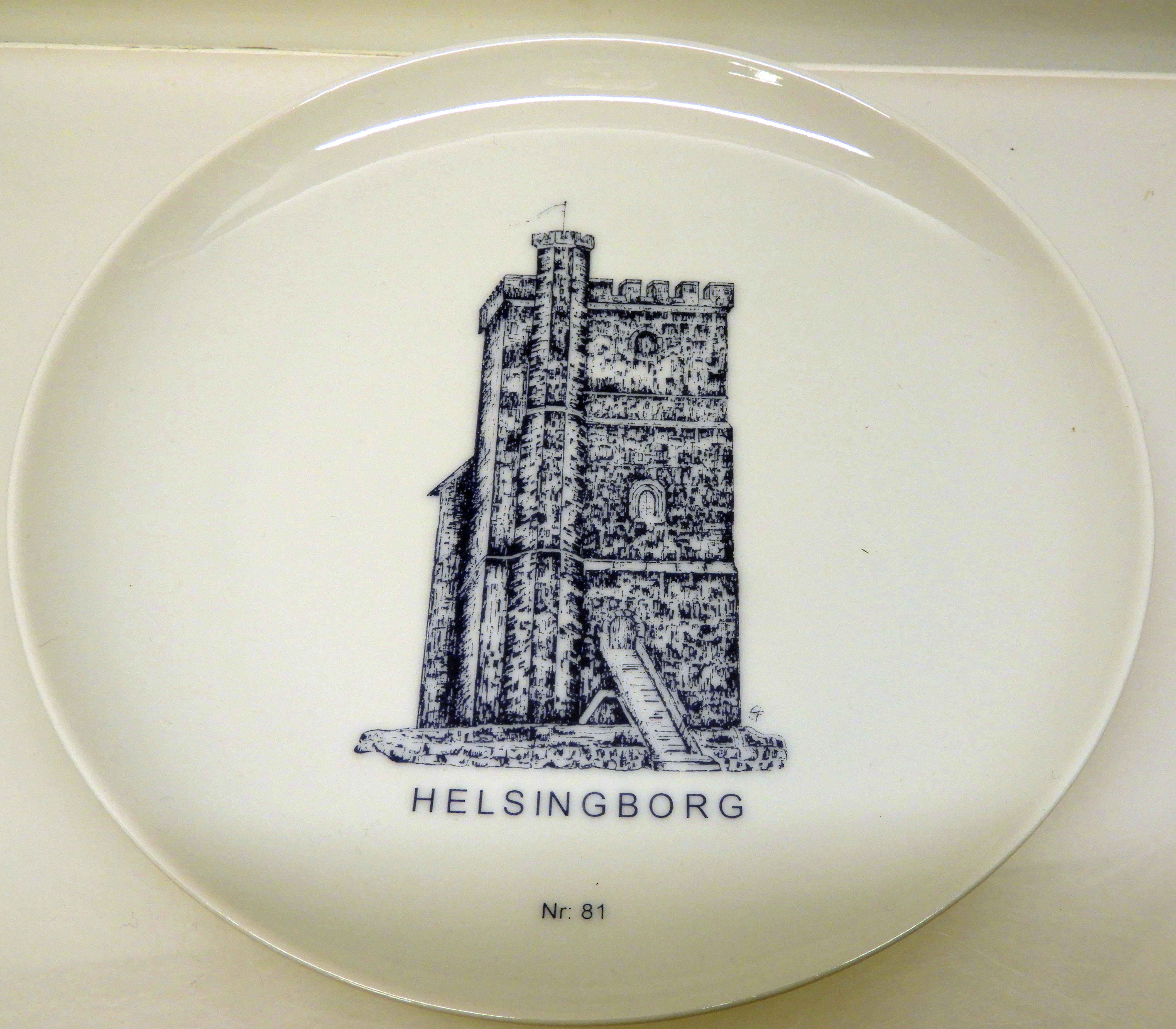 Helsingborg Tallrik i porslin, Tecknad