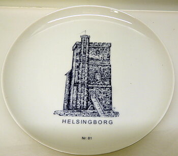 Helsingborg Tallrik i porslin, Tecknad