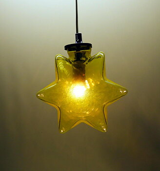 Glasstjärnan Stella  Doppad Gul