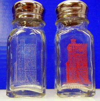 Helsingborgs Salt el. Peppar  glas, Etsad eller mörkröd