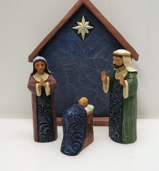 Jim Shore Mini Nativity Set Heartwood Creek 4 st Välsignad i Betlehem #6004247