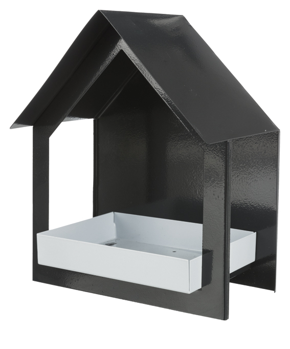 Vildfågelmatare väggmonterad 400 ml, 19×23×10 cm, antracit/vit