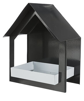 Vildfågelmatare väggmonterad 400 ml, 19×23×10 cm, antracit/vit