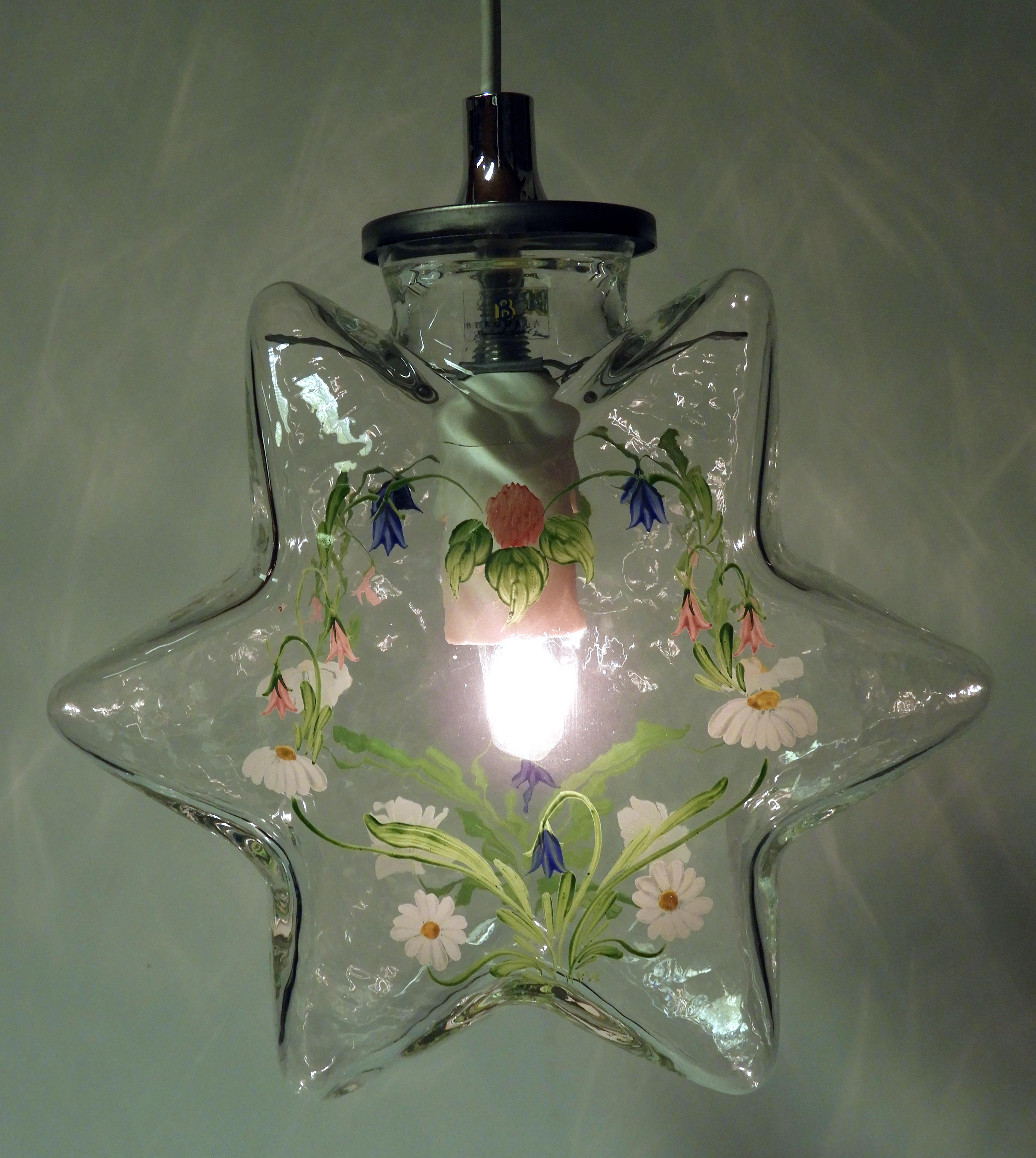 Glas stjärnan Stella Klar Blom krans - 2