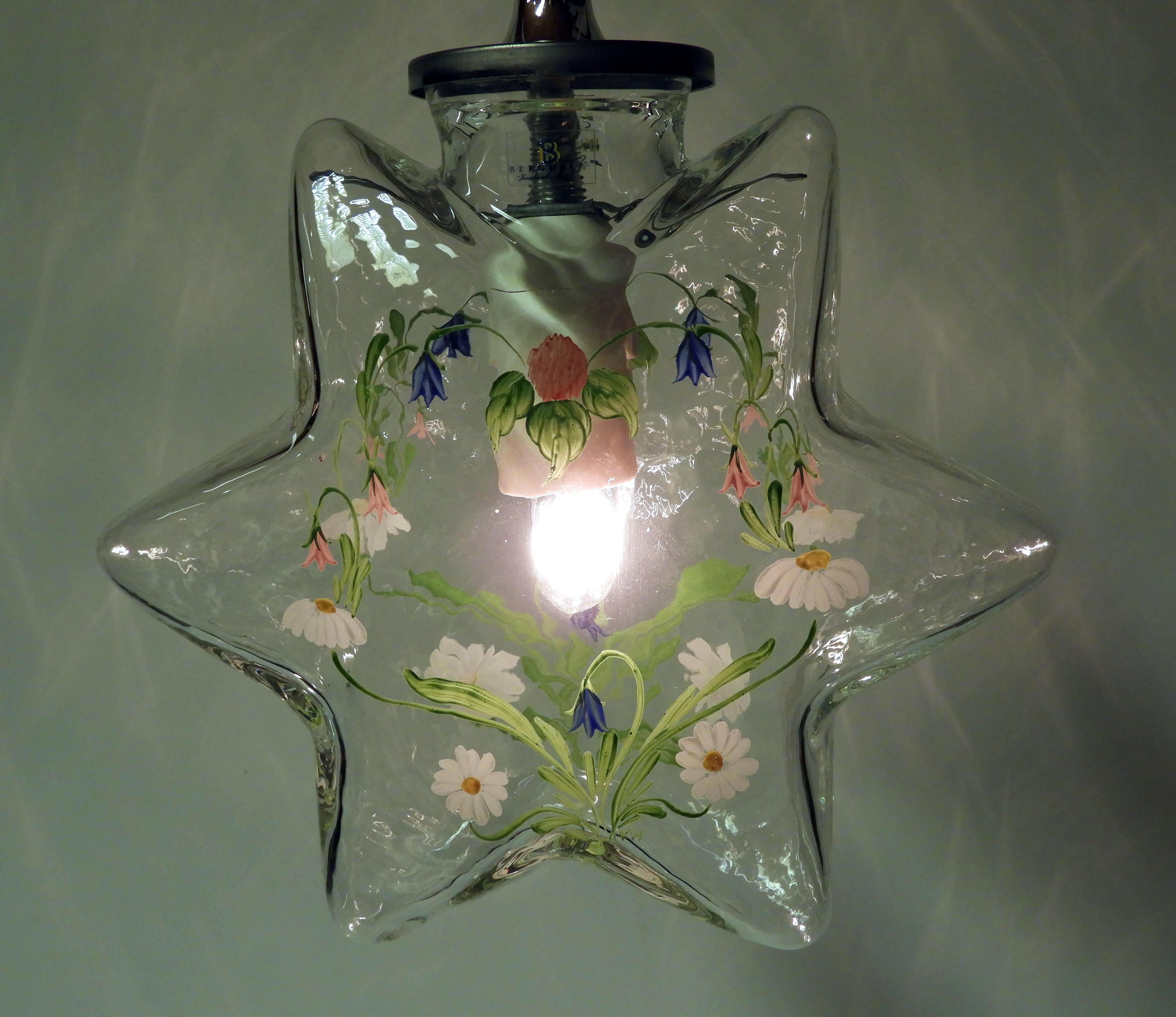 Glas stjärnan Stella Klar Blom krans - 3