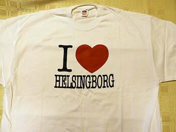 T-Shirt Vit I Love Helsingborg