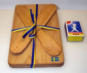 Smörgåsplattor med 2 smörknivar