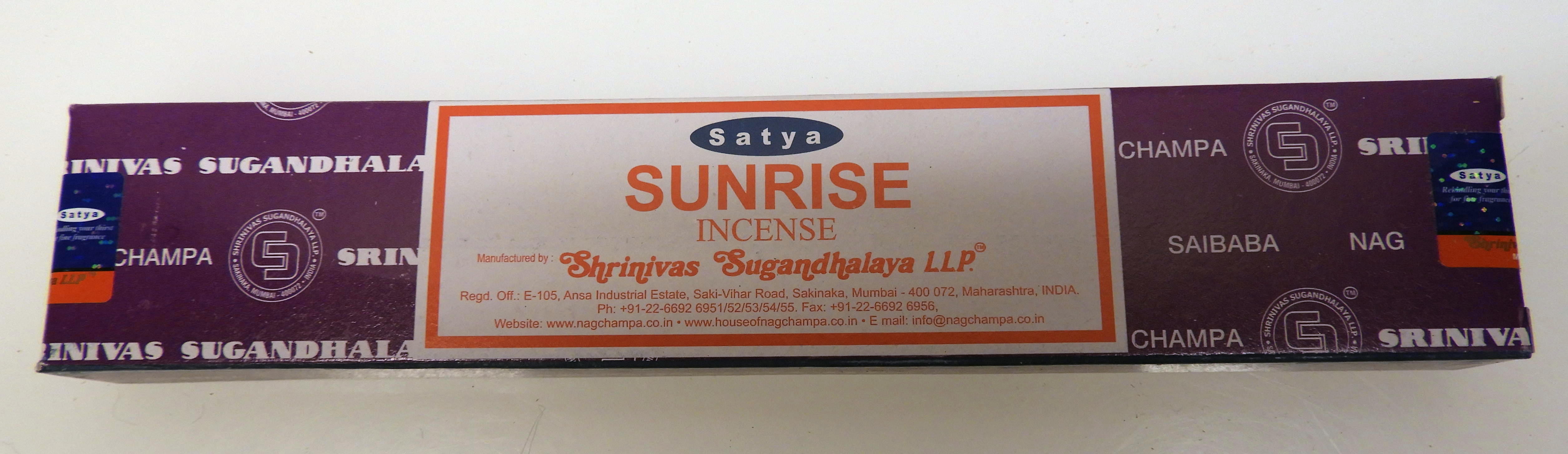 Rökelser Satya SUNRICE 15 g.