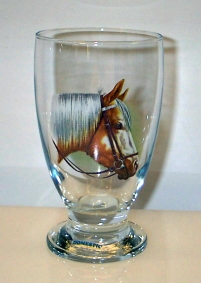 Häst Glas, Allglas 34 cl. vit man