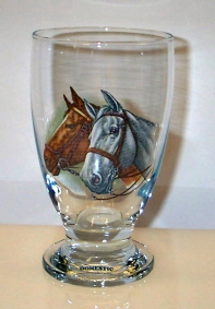 Häst Glas, Allglas 34 cl. Brun & vit