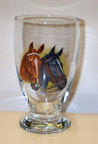 Häst Glas, Allglas 34 cl. Brun & svart