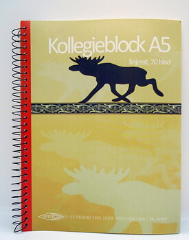 Kollegieblock A5 Svart Älg