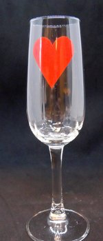 Alla hjärtans dag. Rött hjärta champagne glas 20 cl