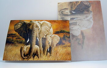 Gratulationskort Elefant med familj &  kuvert