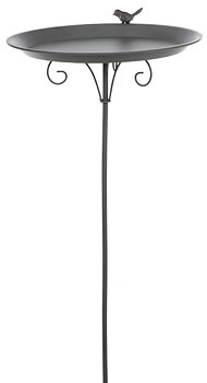 Fågelbad stående, metall, 1,800 ml/ø 35 cm, grå
