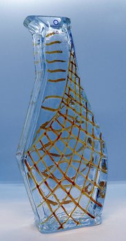 Glasvas av Wiktor Berndt, Fiskar i nät, gul