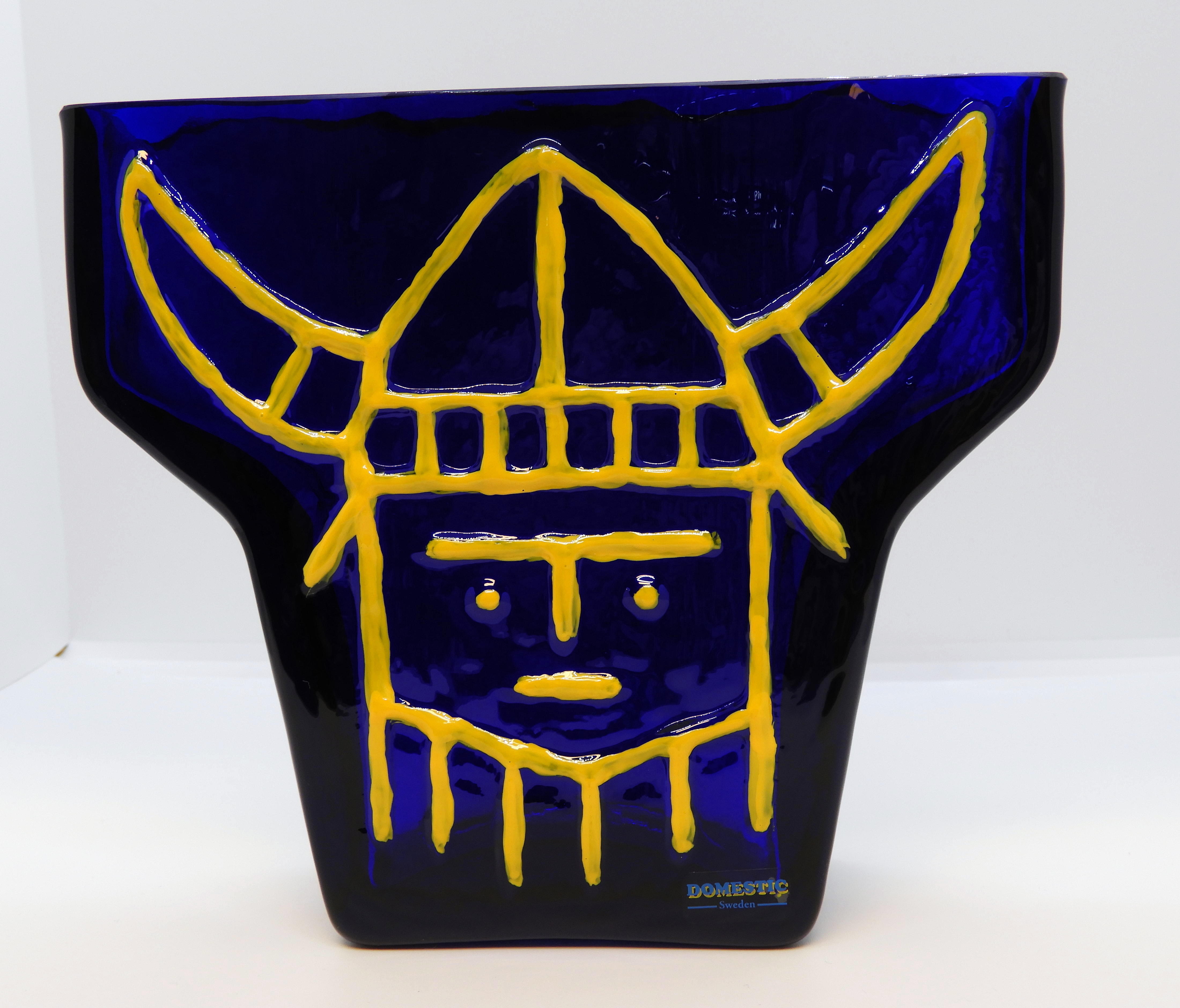 Glasvas av Wiktor Berndt, Viking Koboltblå, gul