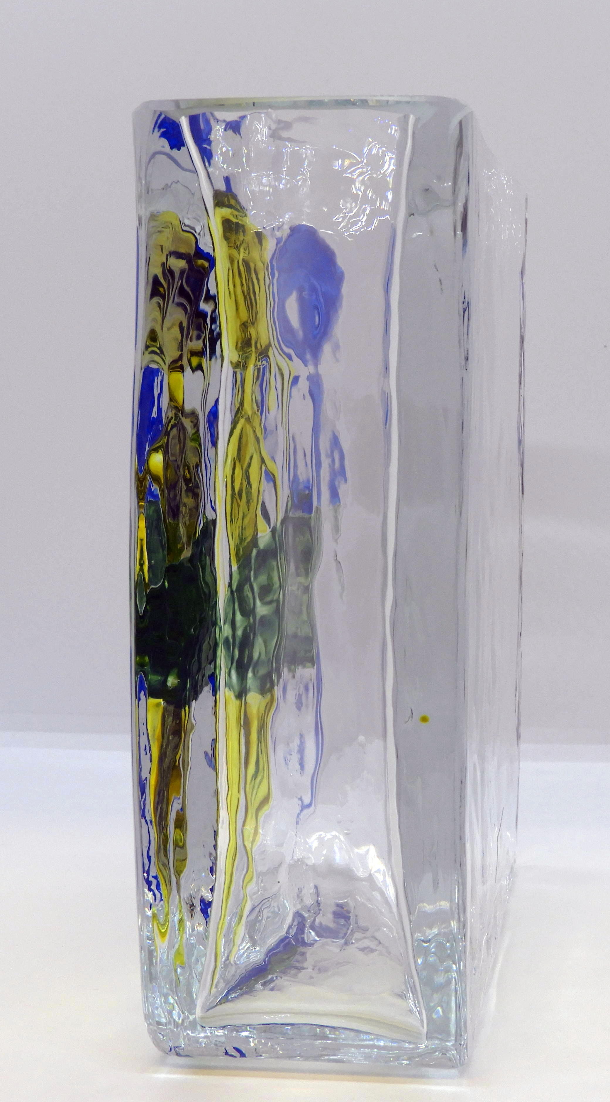 Glasvas av Wiktor Berndt, Adam & Eva, gul/blå - 2