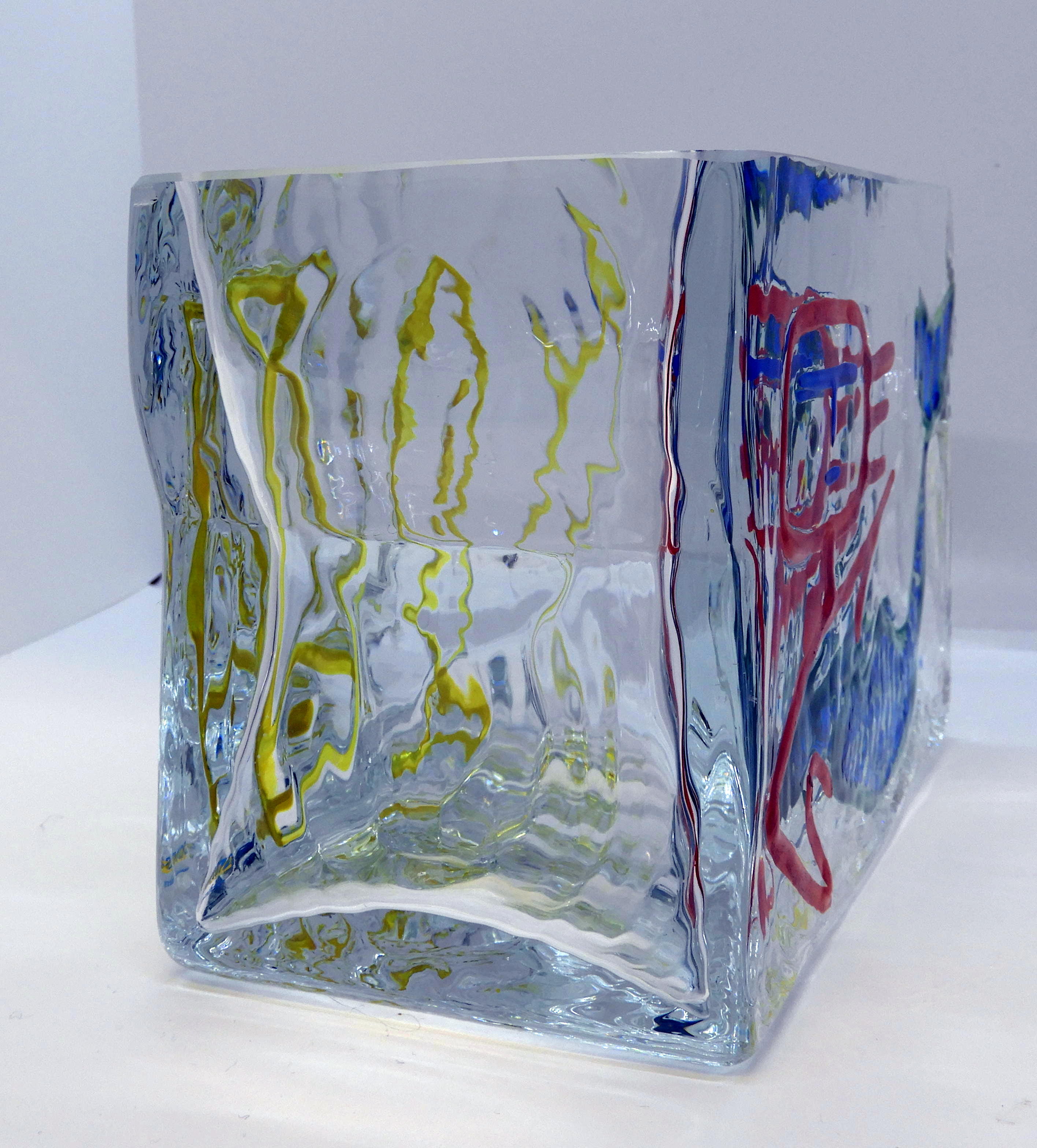Glasvas av Wiktor Berndt, Sjöjungfru, Röd/grön - 3