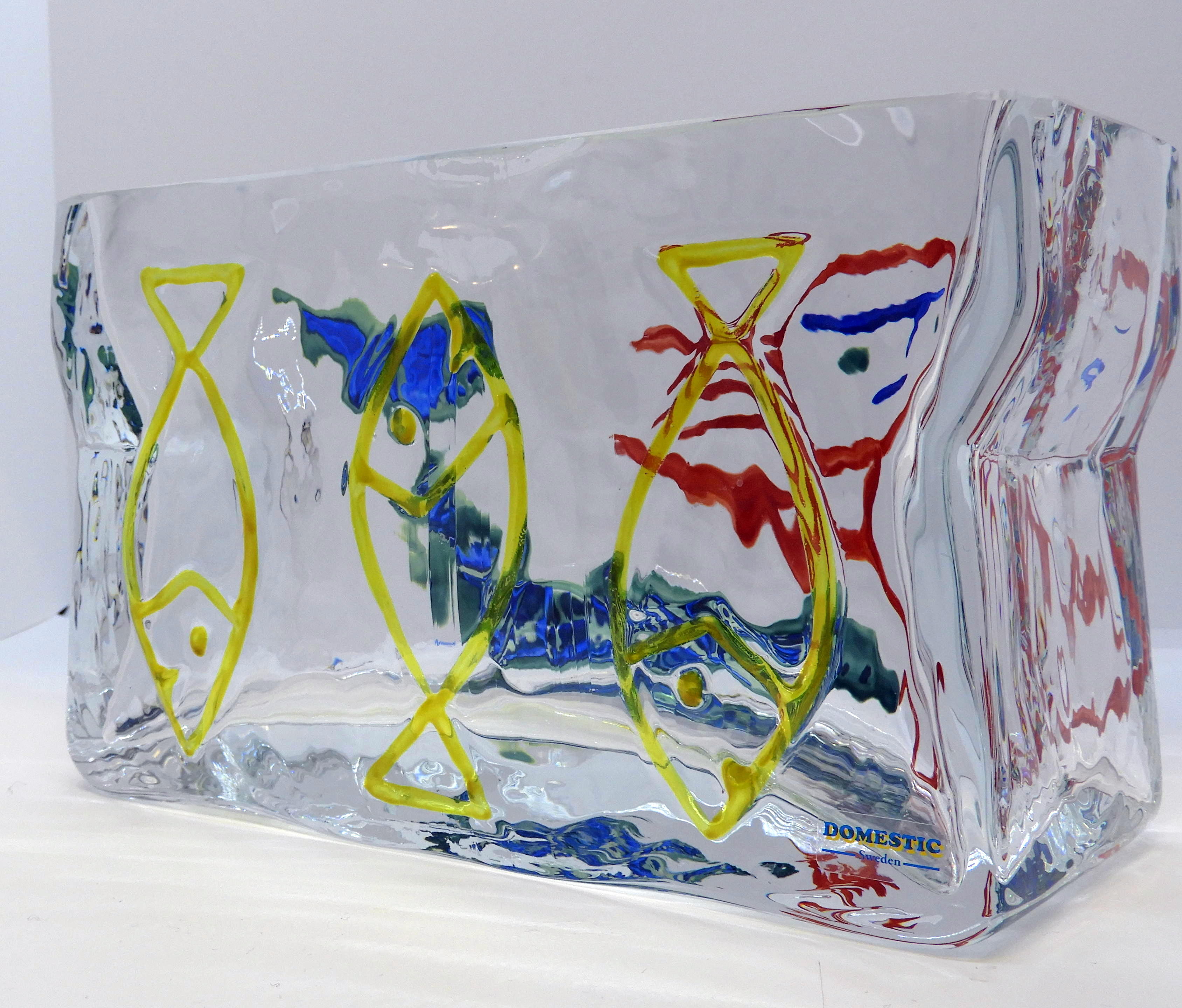 Glasvas av Wiktor Berndt, Sjöjungfru, Röd/grön - 2