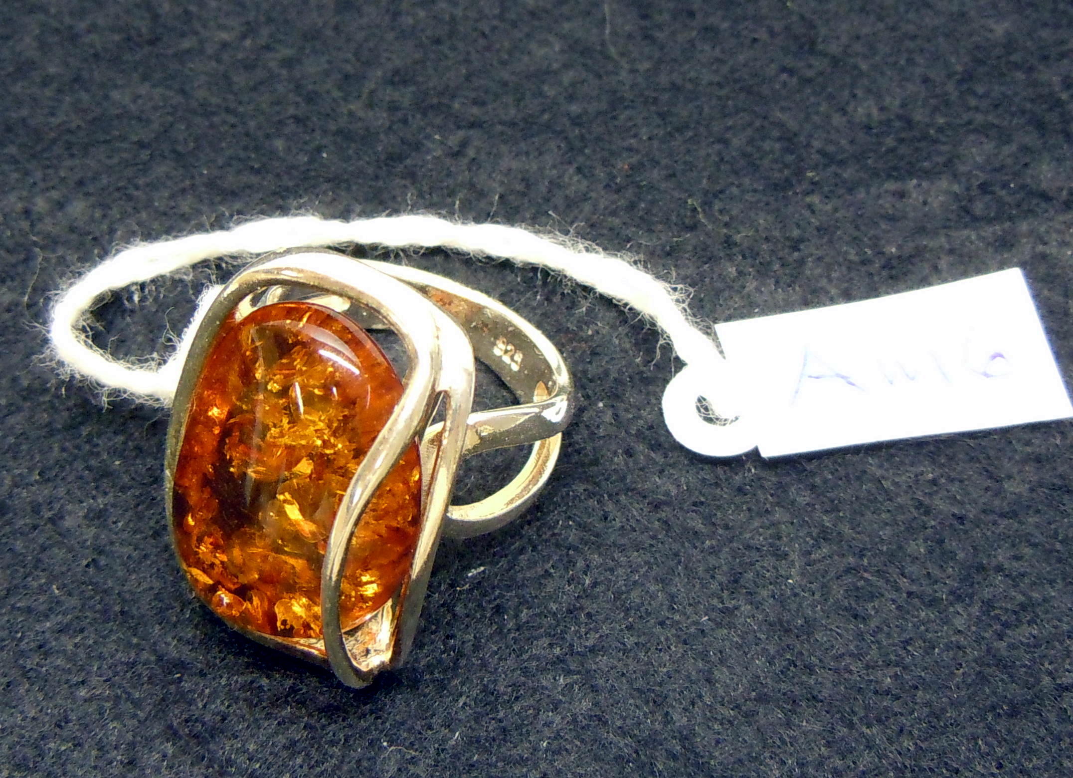 Bärnsten Amber Rav Ring / Silver 6