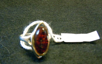 Bärnsten Amber Rav Ring / Silver 24