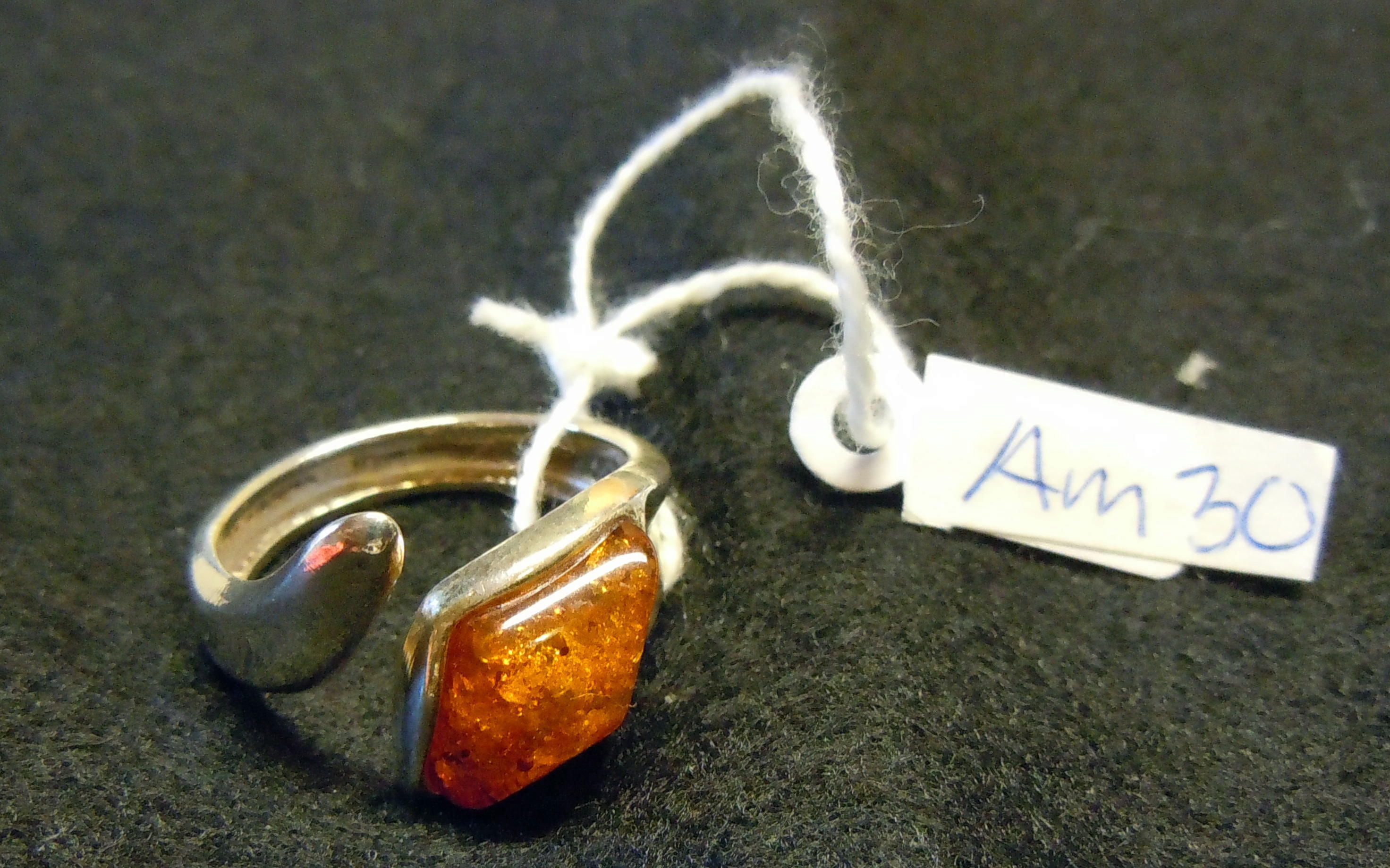 Bärnsten Amber Rav Ring / Silver 30 - 2