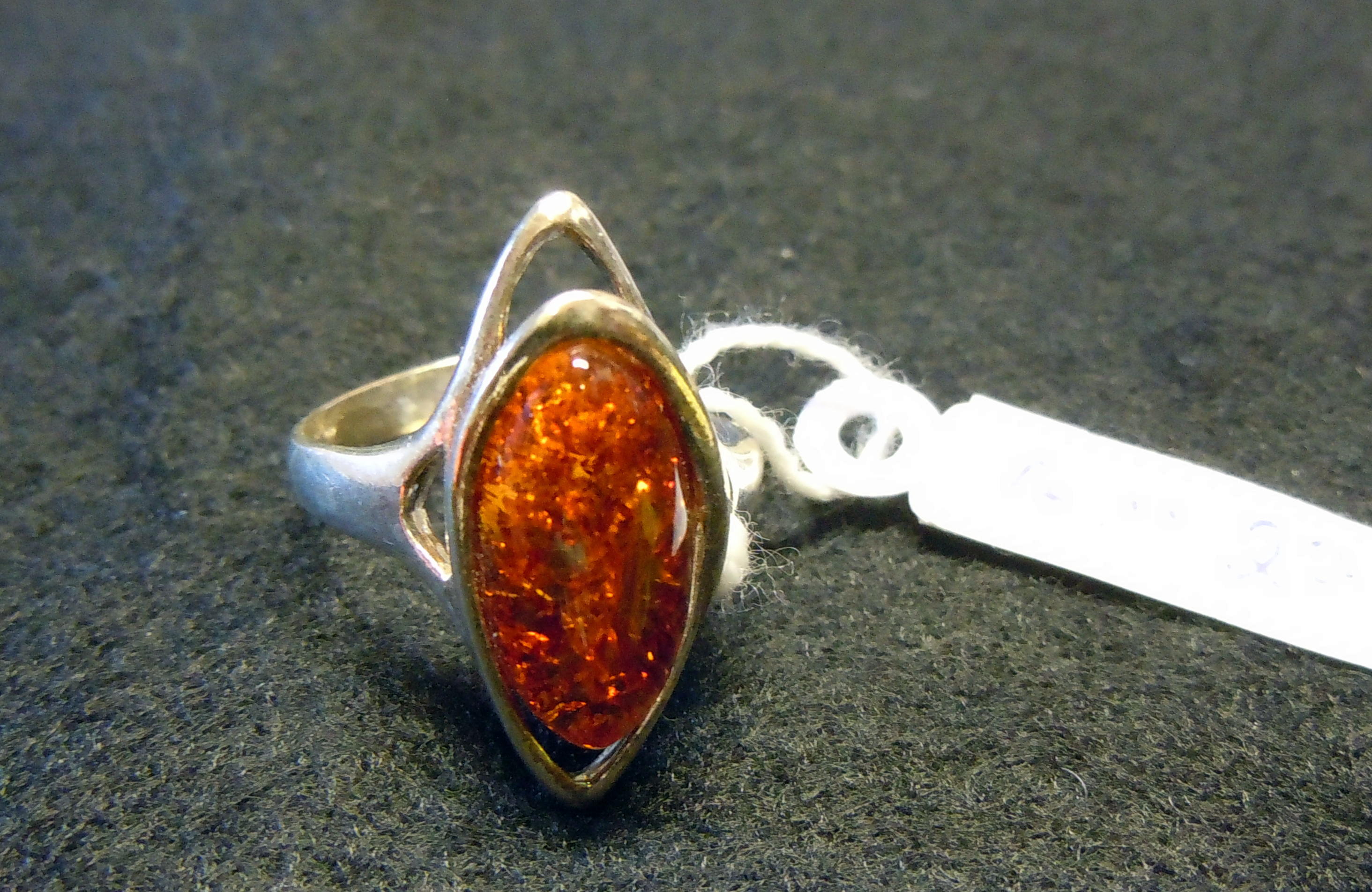 Bärnsten Amber Rav Ring / Silver 33 - 2