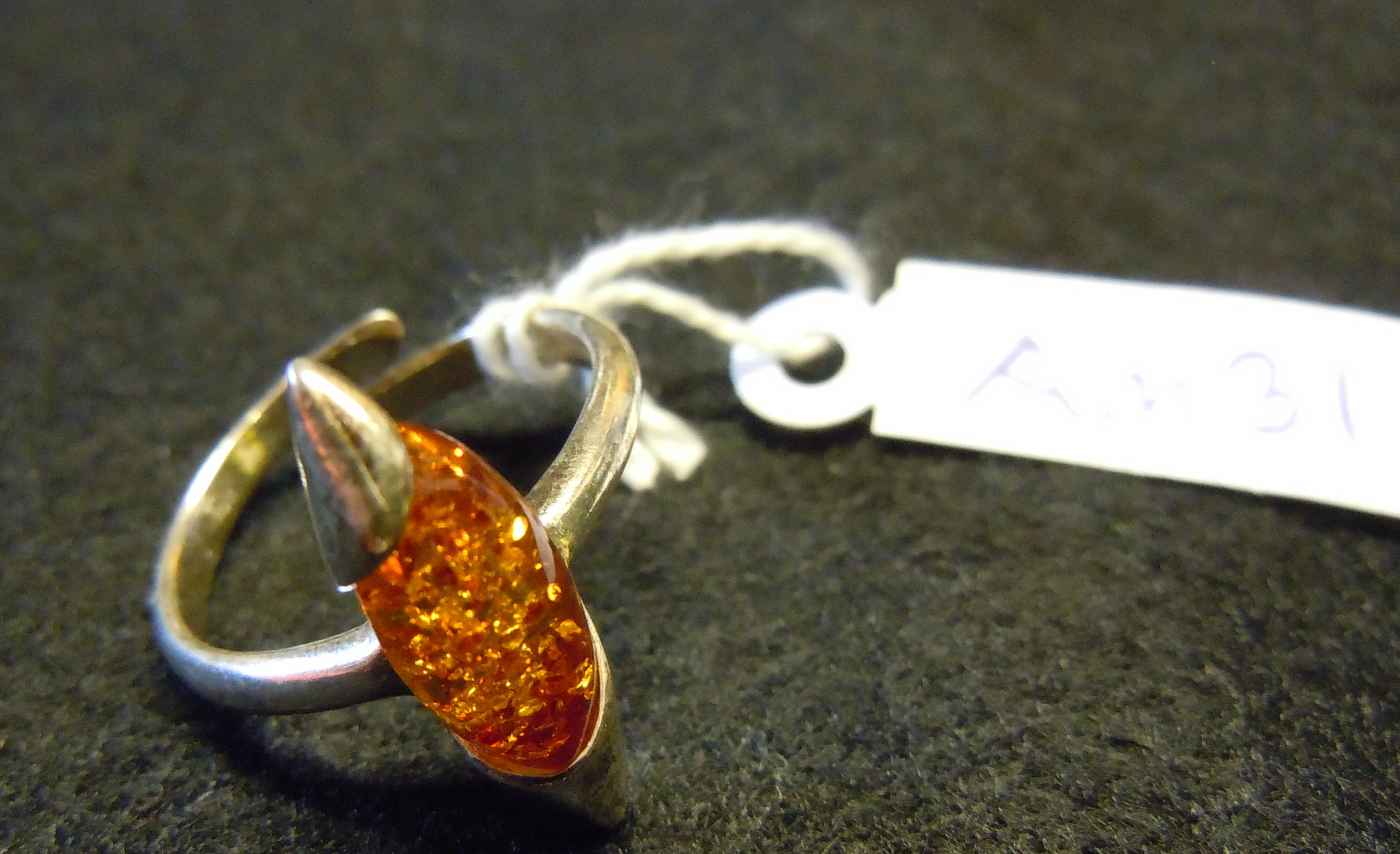 Bärnsten Amber Rav Ring / Silver 32 - 2