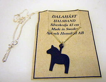 Dalahäst halsband svart 