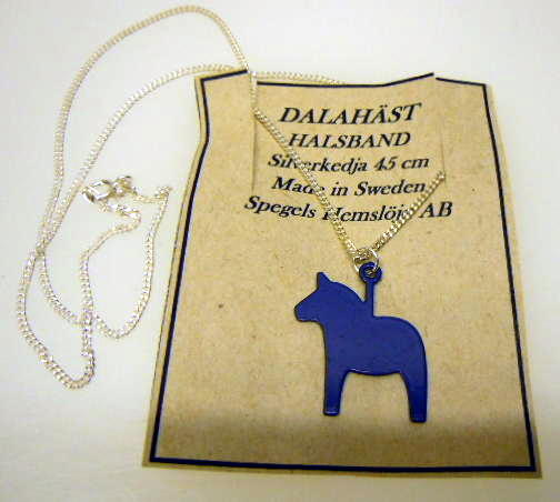 Dalahäst halsband blå