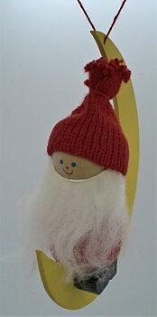 Tomte Hängande på Månen Målad
