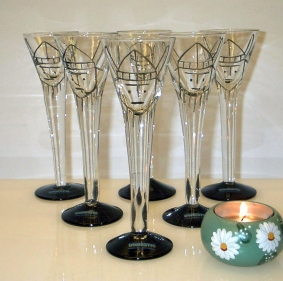Snapsglas Viking 6 pack i trälåda med träull. Hög - 2