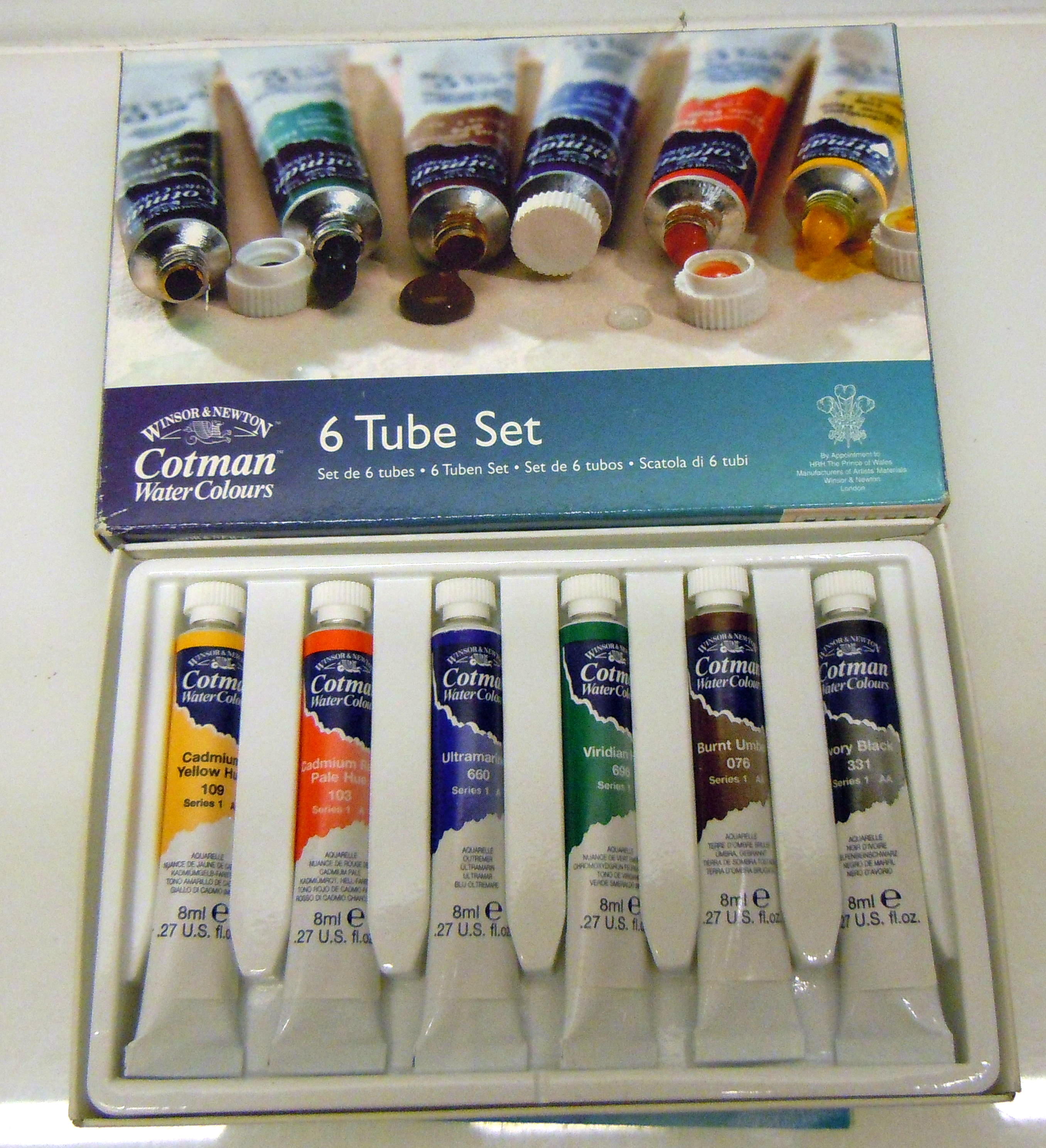 Winsor & Newton Cotman Water Colours 6 tuber a 8 ml.