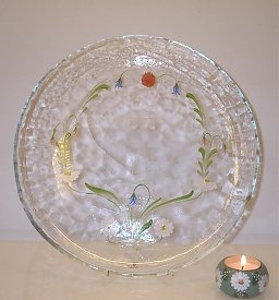 Blomkrans, uppläggningsfat, handmålad