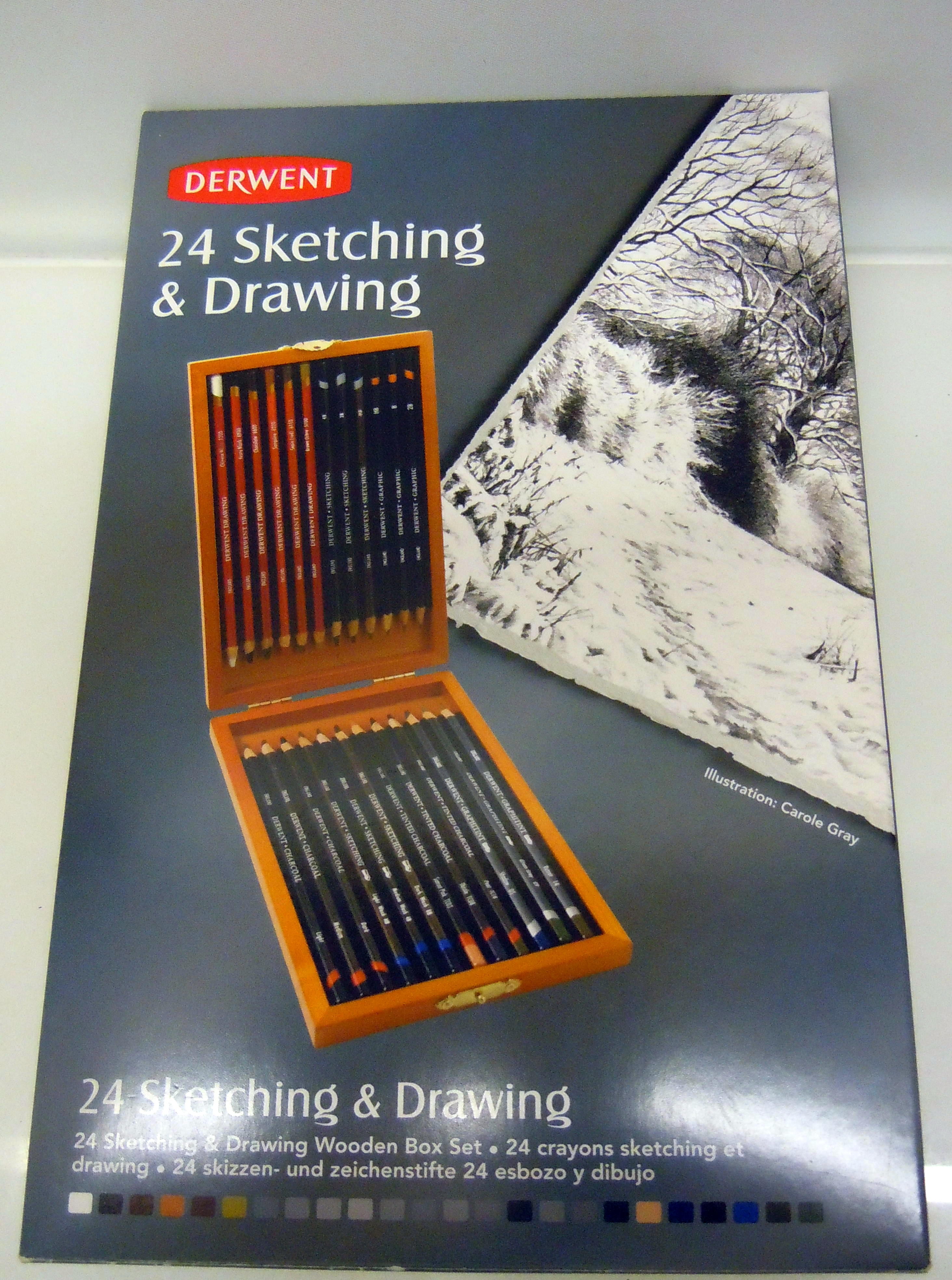 Darvent 24 st  Sketching & Drawing pennor i snygg ask