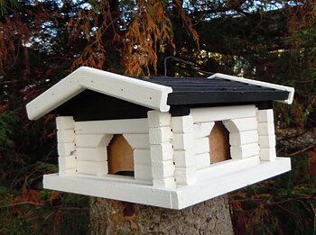 Fågelstuga med snöre Svart/Vit