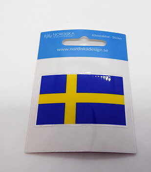 Klistermärke Dekal Sverigeflagga 5,5 x 3,5