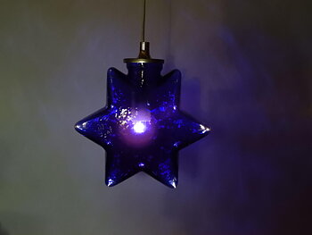 Glas stjärnan Stella Blå Klar