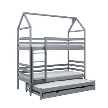 DALIA triple house bunk bed with storage