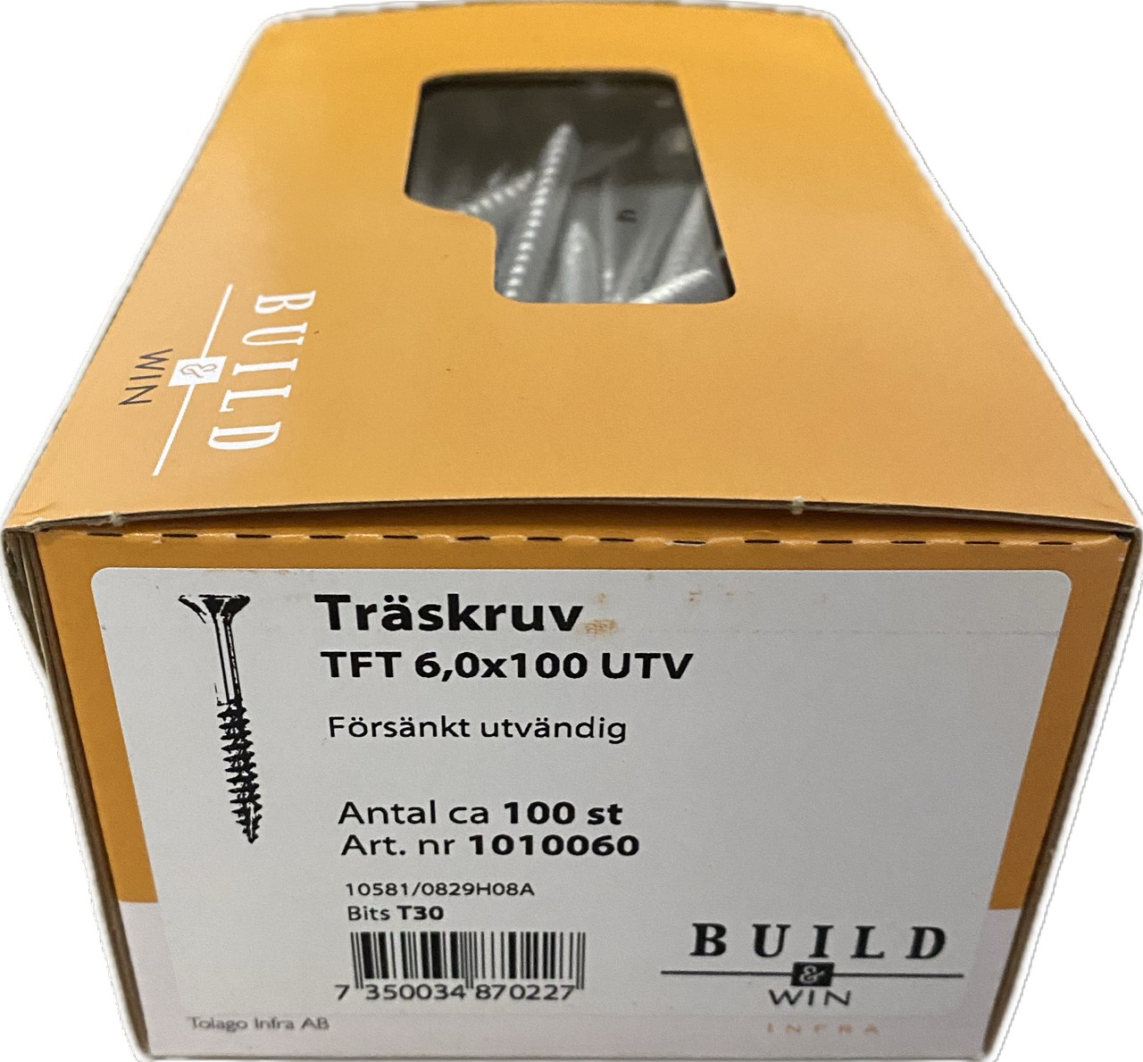 Träskruv Torx TFT 6X100 100/förp. Nettoprisad artikel