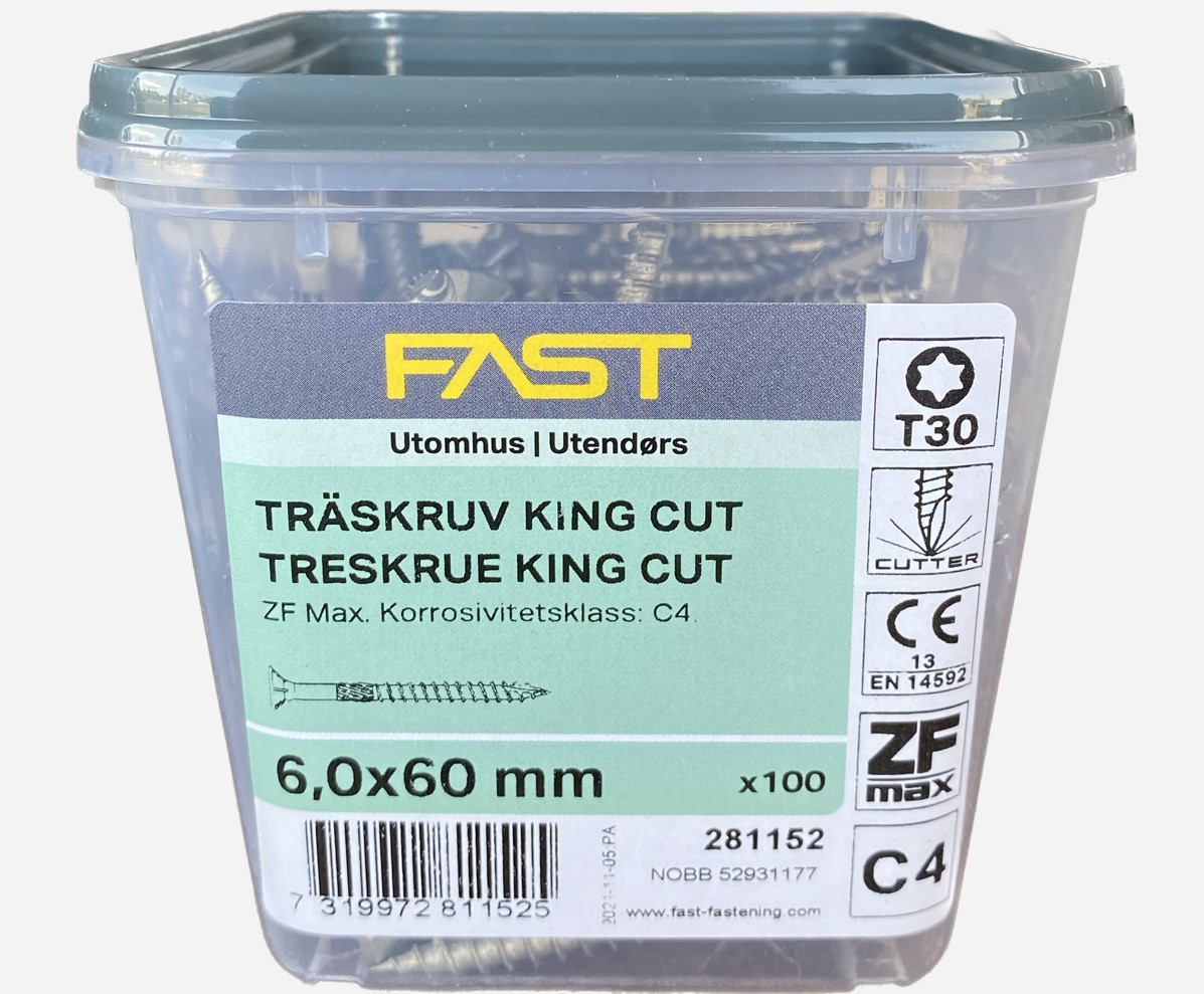 Träskruv TFT 6,0X60 ZFMAX BRK=100 Nettoprisad artikel - 2