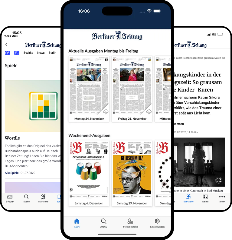 Berliner Verlag publications displayed in the Prenly app